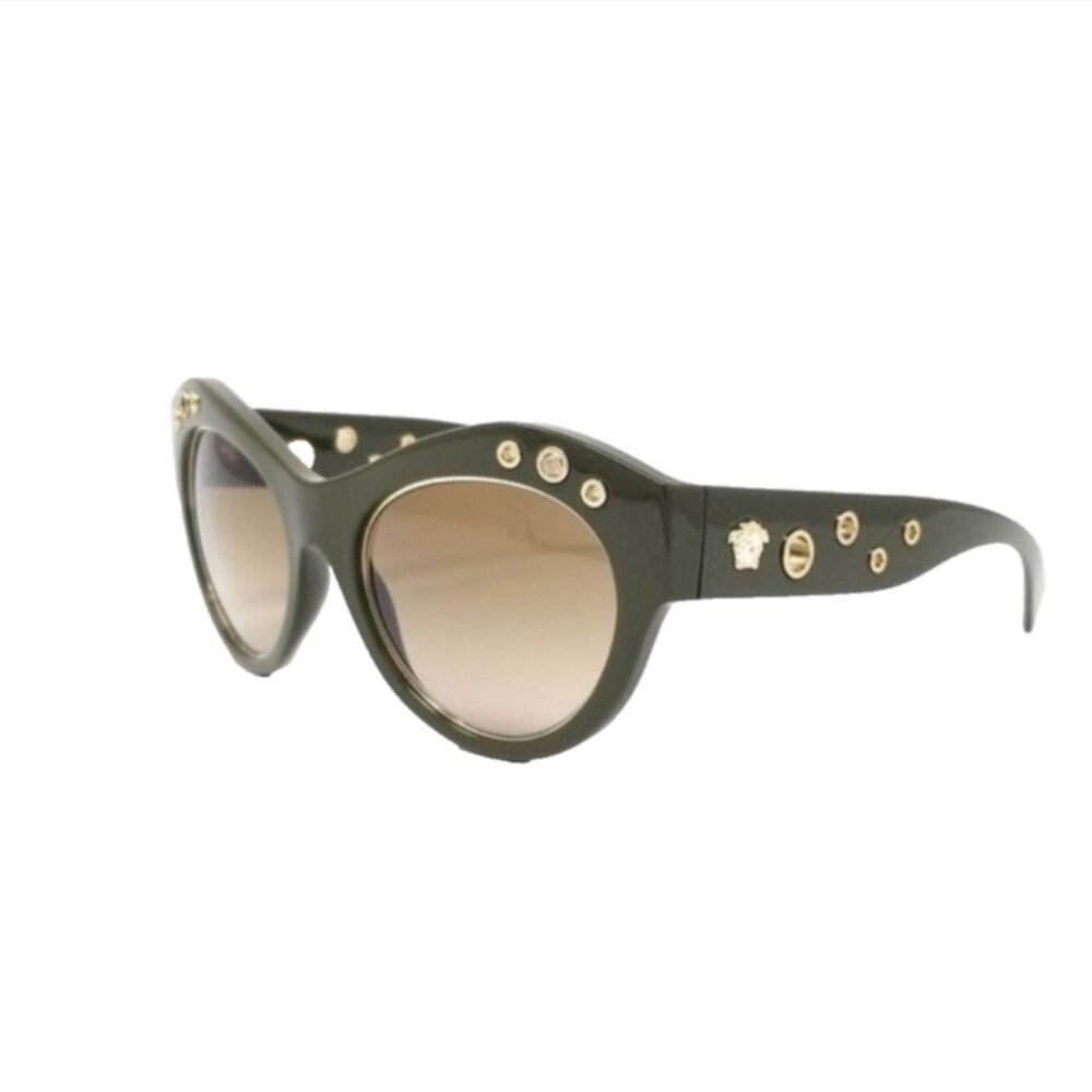 NWOT Versace 4320 Gold Tone Circle-Cutout Cat Eye Sunglasses